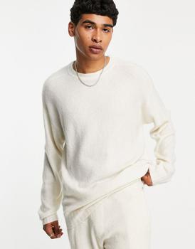 商品Topman oversized knitted jumper in ecru图片