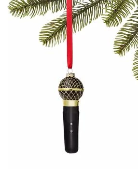 Macy's | Holiday Lane All About You Black and Gold Microphone Ornament, Exclusively at Macy's,商家Macy's,价格¥57