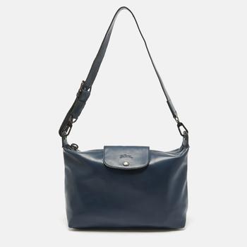 Longchamp Navy Blue Leather Le Pliage Xtra Shoulder Bag