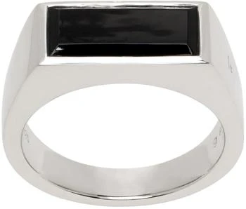 Tom Wood | Silver Peaky Polished Onyx Ring,商家Ssense US,价格¥2169