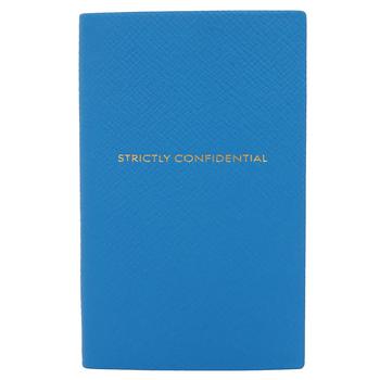 商品Smythson Strictly Confidential Cross-grain Leather Notebook In Azure图片