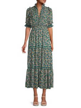 Max Studio | Tiered Floral Midi Dress商品图片,1.6折起