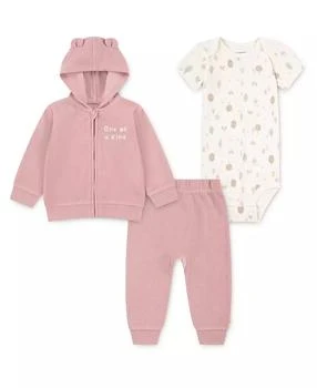 Huggies | Baby Girl Short Sleeve Bodysuit, Jacket and Pant, 3-Piece Set,商家Macy's,价格¥295