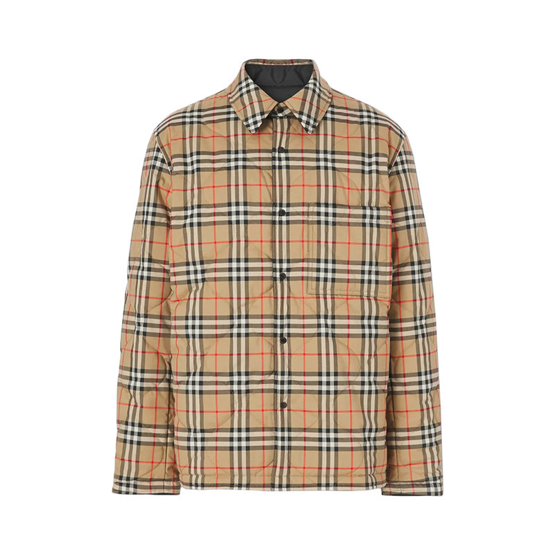 推荐【预售3-7天】BURBERRY/博柏利 21年秋冬新款 男士黑色双面两用Vintage格纹温控外套式衬衫80491391商品