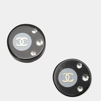 [二手商品] Chanel | Chanel Black/Silver CC Clip-on Earrings商品图片,9.1折, 满$600减$50, 满减