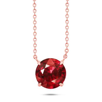 Nicole Miller | Sterling Silver and 14k Rose Gold Overlay Gemstone Round Solitaire Pendant Necklace on 18 Inch Adjustable Chain商品图片,5折起