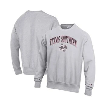 CHAMPION | Men's Heathered Gray Texas Southern Tigers Arch Over Logo Reverse Weave Pullover Sweatshirt 独家减免邮费