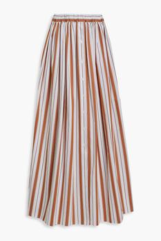 推荐Striped cotton-poplin maxi skirt商品