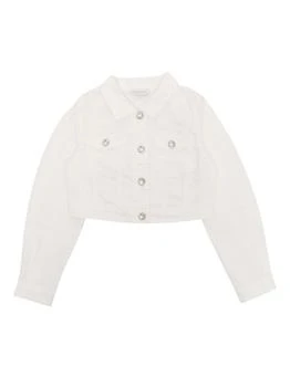 MONNALISA | Monnalisa Embellished-Button Cropped Denim Jacket,商家Cettire,价格¥1062