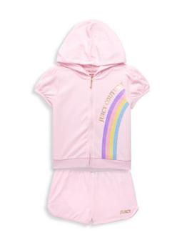 推荐Girl's 2-Piece Logo Hooded Top & Shorts Set商品