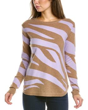 推荐Two Bees Cashmere Zebra Print Wool & Cashmere-Blend Sweater商品