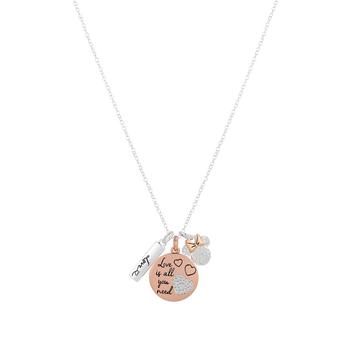 Disney | Cubic Zirconia Minnie Mouse Charm Necklace (0.01 ct. t.w.) in 14K Rose Gold Flash Plated Set 3 Piece商品图片,3.5折