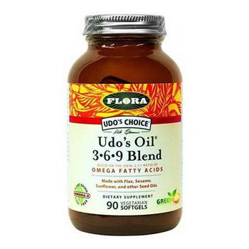 商品Flora Omega Fatty Acids Udos Choice Oil 3 6 9 Blend Capsules, 90 Ea图片