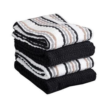 T-Fal | Solid and Stripe Waffle Kitchen Towel, Set of 4,商家Macy's,价格¥240