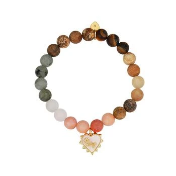 Unwritten | Mother of Pearl Heart and Star Multi Color Stone Beaded Stretch Bracelet,商家Macy's,价格¥335