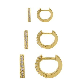 ADORNIA | 14K Gold Plated Huggie Hoop Earring Pack, 6 Pieces 7折, 独家减免邮费