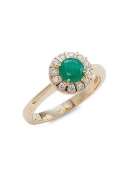 商品14K Yellow Gold, Emerald & Diamond Ring图片