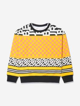 推荐Burberry Yellow Boys Cotton Monogram Patterned Sweatshirt商品