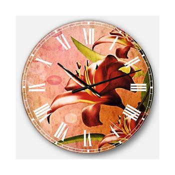 商品Designart | Flowers Oversized Round Metal Wall Clock,商家Macy's,价格¥859图片