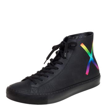 更多路易威登男鞋, [二手商品] Louis Vuitton | Louis Vuitton Black Leather Tattoo High Top Sneakers Size 42商品图片 5.4折, 满1件减$100, 满减