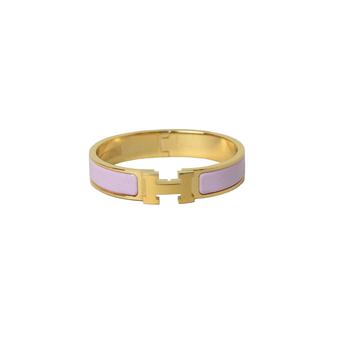 爱马仕手镯推荐, Hermes | Hermes Enamel Narrow Clic H Bracelet Gold Rose Dragee商品图片 
