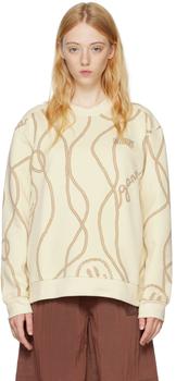 Ganni | Beige Organic Cotton Sweatshirt商品图片,额外8.5折, 独家减免邮费, 额外八五折
