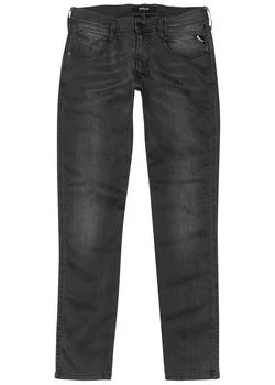 推荐Anbass Hyperflex grey slim-leg jeans商品