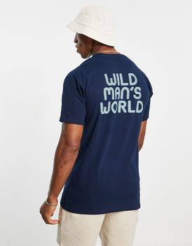 HUF | HUF wild world print t-shirt in navy商品图片,