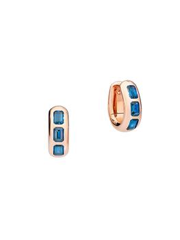 商品Pomellato | Iconica 18K Rose Gold & London Blue Topaz Oval Huggie Hoop Earrings,商家Saks Fifth Avenue,价格¥60784图片