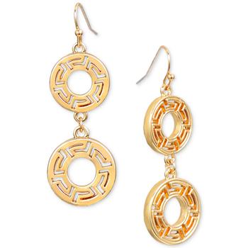 Charter Club | Gold-Tone Filigree Open Circle Double Drop Earrings, Created for Macy's商品图片,7.4折×额外8折, 独家减免邮费, 额外八折