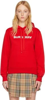 Burberry | Red Printed Hoodie 