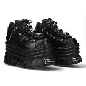 Shop M-106-C181 Black Gothic Punk Chunky Platform Ankle