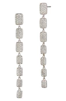 Savvy Cie Jewels | 18K White Gold Plated CZ Drop Earrings商品图片,2.9折
