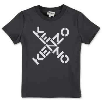 推荐Kenzo Kids Kenzo T-shirt Grigio Scuro In Jersey Di Cotone商品