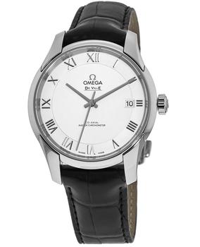 推荐Omega De Ville Hour Vision Automatic Silver Dial Leather Strap  Men's Watch 433.13.41.21.02.001商品