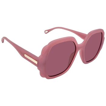 Chloé | Chloe Pink Square Ladies Sunglasses CH0121S 003 55商品图片,4.7折
