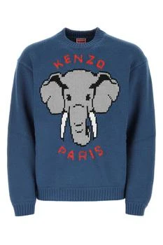 推荐Kenzo Elephant-Embroidered intarsia Jumper商品