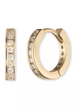 纪梵希耳环海淘, Givenchy | Gold Tone Crystal Mini Pavé Huggie Hoop Earrings商品图片 