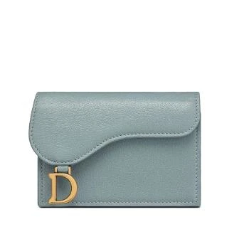 Dior | 【预售3-7天】迪奥 SADDLE系列 云蓝色山羊皮翻盖卡夹包 S5611CCEH_M81B,商家IWCOCO,价格¥3294