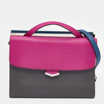 推荐Fendi Multicolor Leather Small Demi Jour Top Handle Bag商品