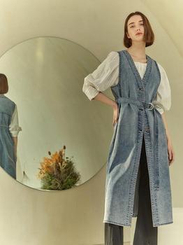 商品JOY GRYSON | Belted Denim Long Vest,商家W Concept,价格¥2073图片