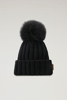 Woolrich | Wool Beanie with Cashmere Pom-Pom商品图片,
