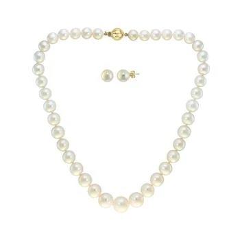 Effy | EFFY® 2-Pc. Set Cultured Freshwater Pearl (7-1/2-13mm) Strand Necklace & Matching Stud Earrings,商家Macy's,价格¥3169
