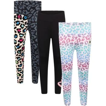 推荐Tie dye color block and leopard leggings set in blue black beige pink and white商品