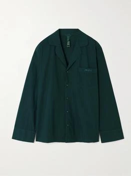 SKIMS | Spa 刺绣纯棉府绸衬衫式睡衣 （颜色：pine）,商家NET-A-PORTER,价格¥194