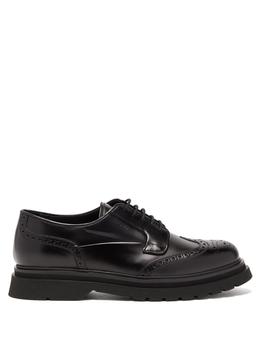 Prada | Ridged-sole spazzolato-leather brogues商品图片,