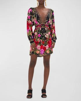 Camilla | V-Neck Shaped Waistband Jersey Mini Dress 满$200减$50, 满减
