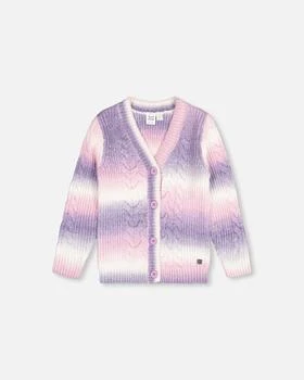 Deux par Deux | Lavender Gradient Knitted Cable Long Cardigan,商家Premium Outlets,价格¥363