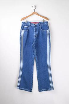 Urban Outfitters | Vintage Y2k Revolt Side-Stripe Wide-Leg Jeans商品图片,额外8.7折, 额外八七折