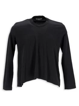 推荐Balenciaga Long Sleeve T-Shirt In Black Cotton商品